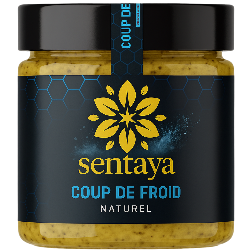 Miel naturel Sentaya Coup de Froid – défenses immunitaires, eucalyptus, citron et vitamine C, pot de 250g