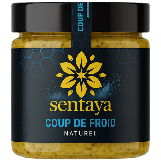 Miel naturel Sentaya Coup de Froid – défenses immunitaires, eucalyptus, citron et vitamine C, pot de 250g