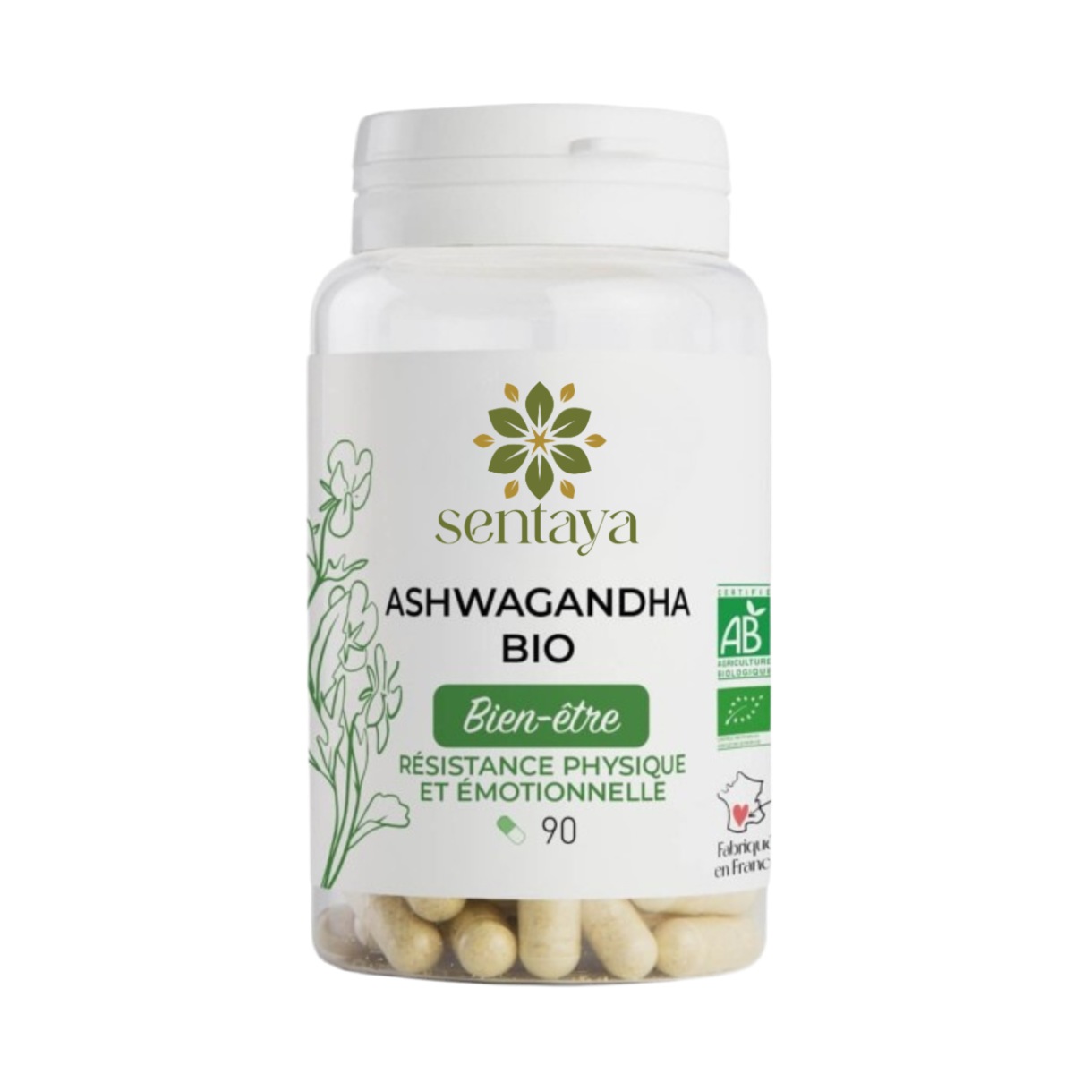 Plante adaptogène bio pour réduire le stress, favoriser le calme et renforcer l’énergie mentale. 100 % naturel, sans accoutumance