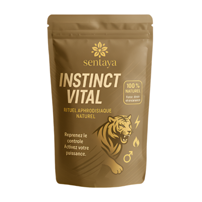 Visuel du pack Instinct Vital – aphrodisiaque naturel pour homme (sticks de miel, shots de ginseng et gingembre, bonbons), par Sentaya