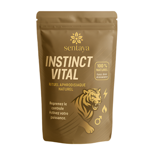 Visuel du pack Instinct Vital – aphrodisiaque naturel pour homme (sticks de miel, shots de ginseng et gingembre, bonbons), par Sentaya